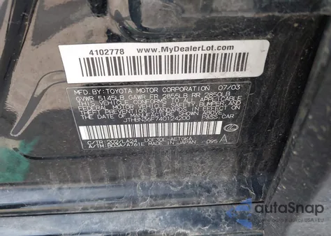 2004 Lexus Ls 430 z USA, uszkodzony, nr VIN JTHBN36F740124200